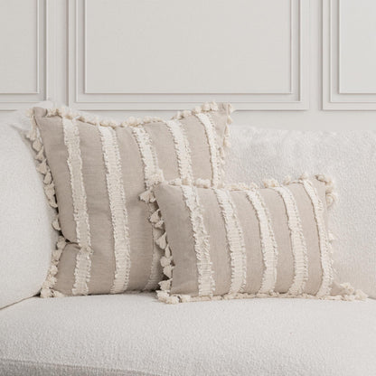 Natural/Ivory 50% Cotton/50% Linen Pattern TQ Edisto Multiple Sizes Collection