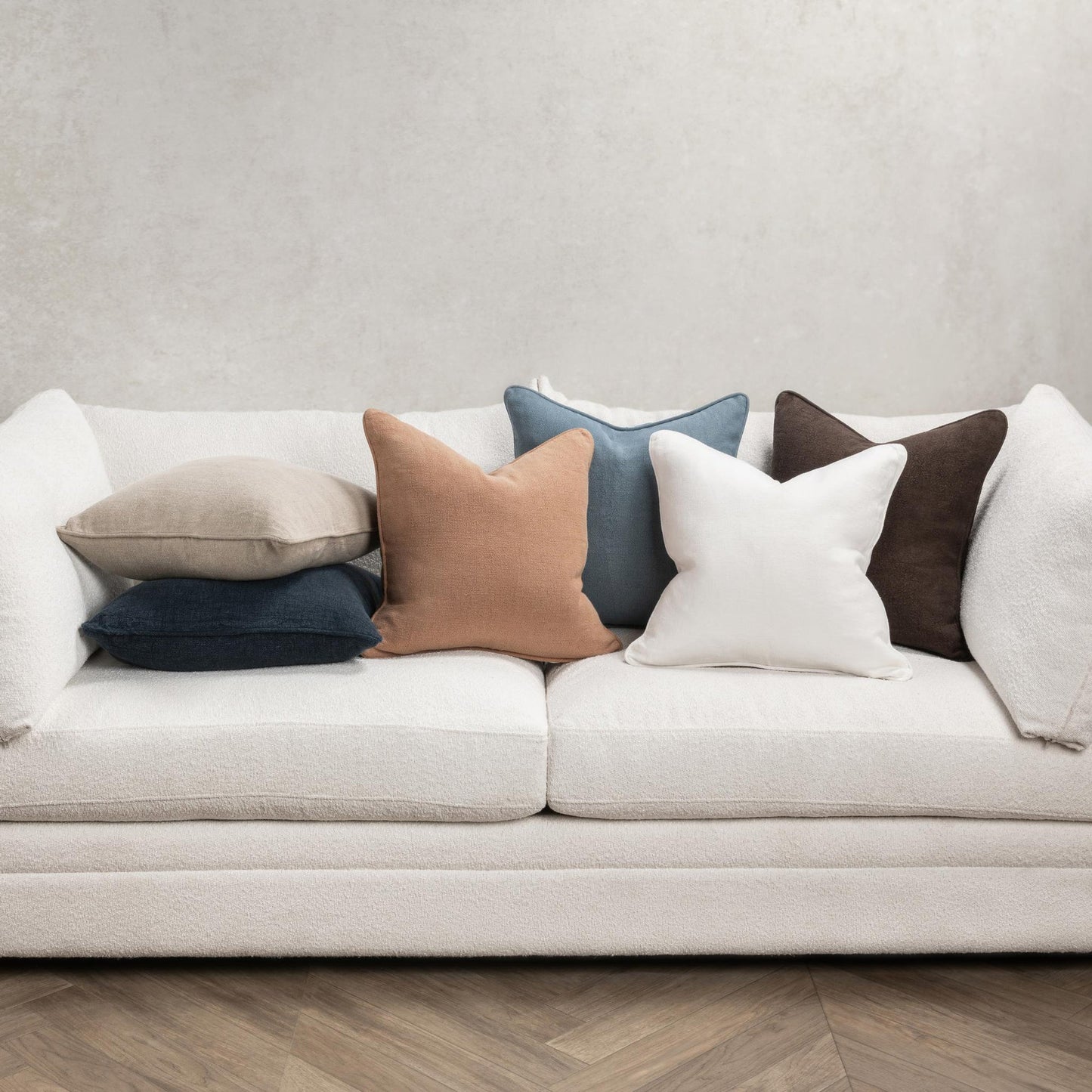 Ivory 100% Linen Solid SLD Bedford Linen 22x22 Collection