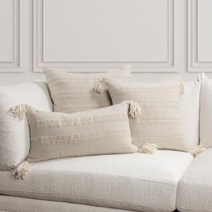 Natural/Ivory 100% Wool Pattern TQ York Multiple Sizes Collection