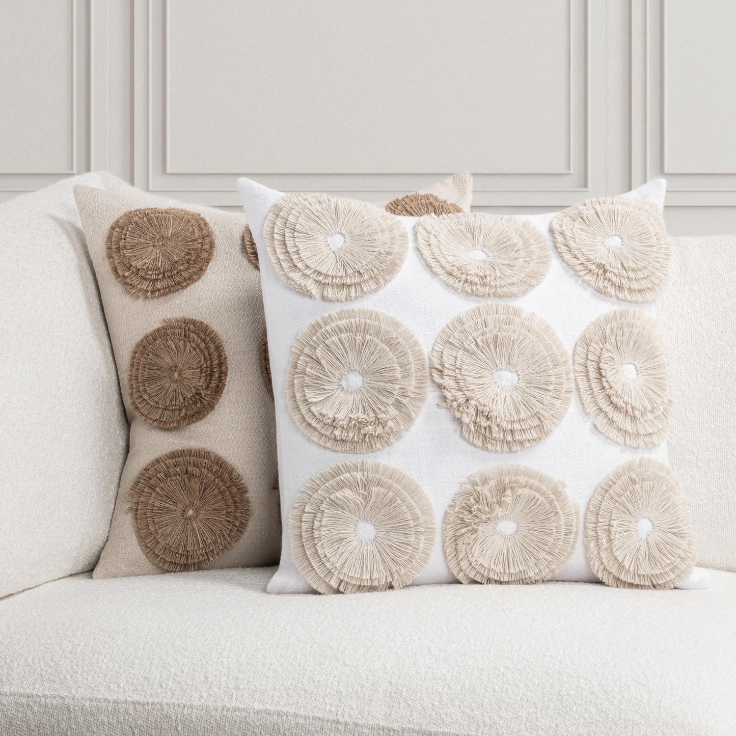 Ivory 100% Cotton Pattern Halston 22x22 Collection