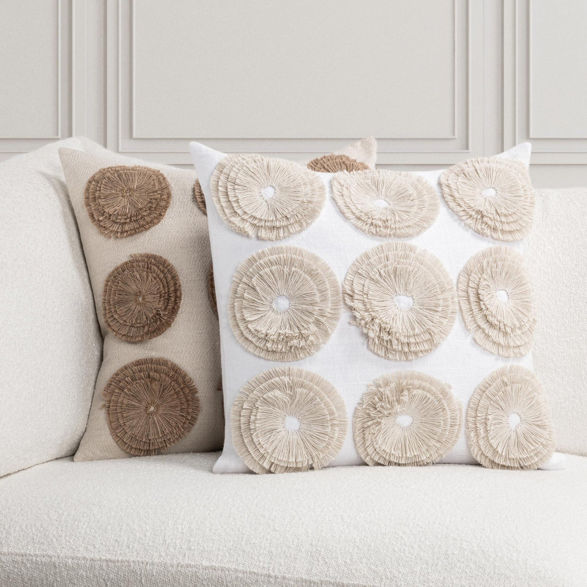 Ivory 100% Cotton Pattern Halston 22x22 Collection