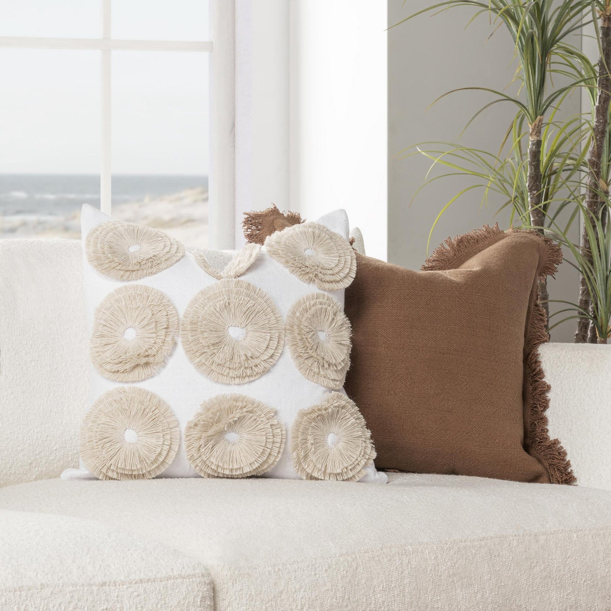 Ivory 100% Cotton Pattern Halston 22x22 Collection