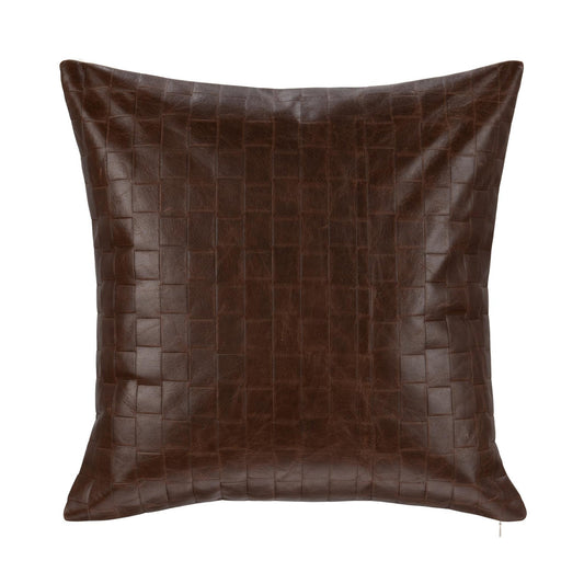 Brown 100% Leather/ 50% Cotton Pattern TQ Leather Seston 20x20 Collection