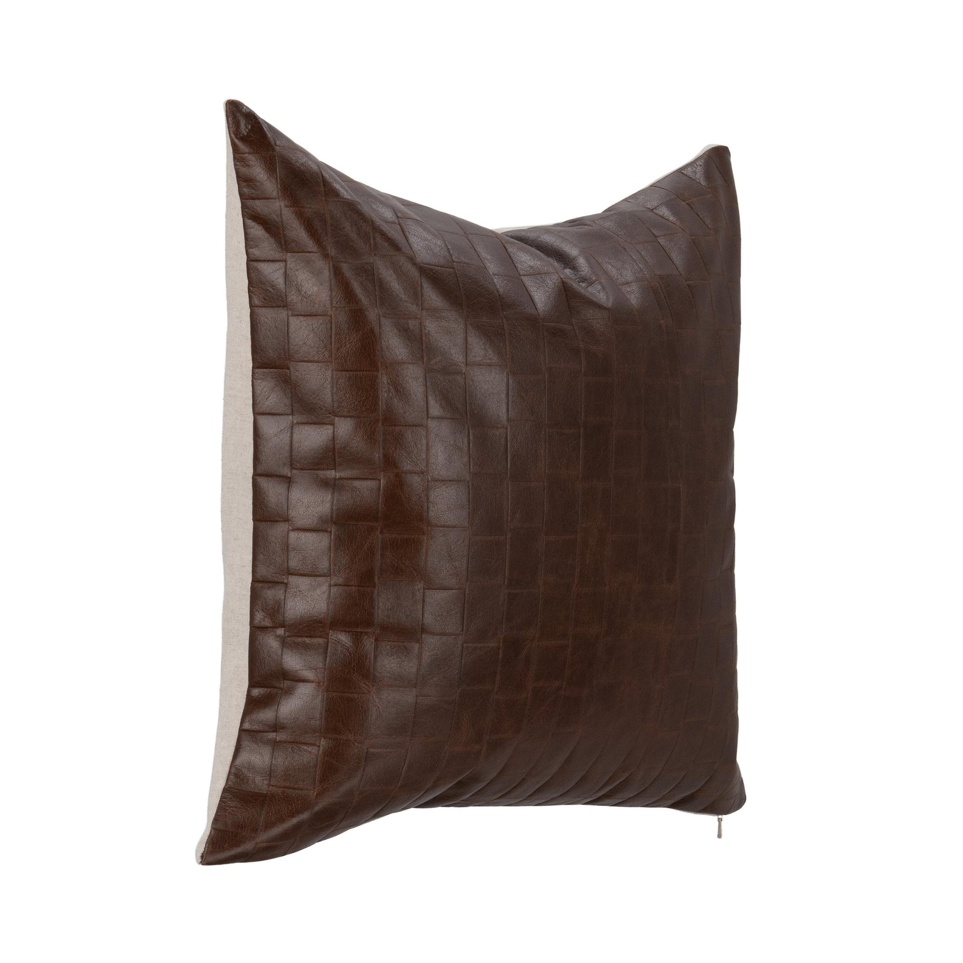 Brown 100% Leather/ 50% Cotton Pattern TQ Leather Seston 20x20 Collection