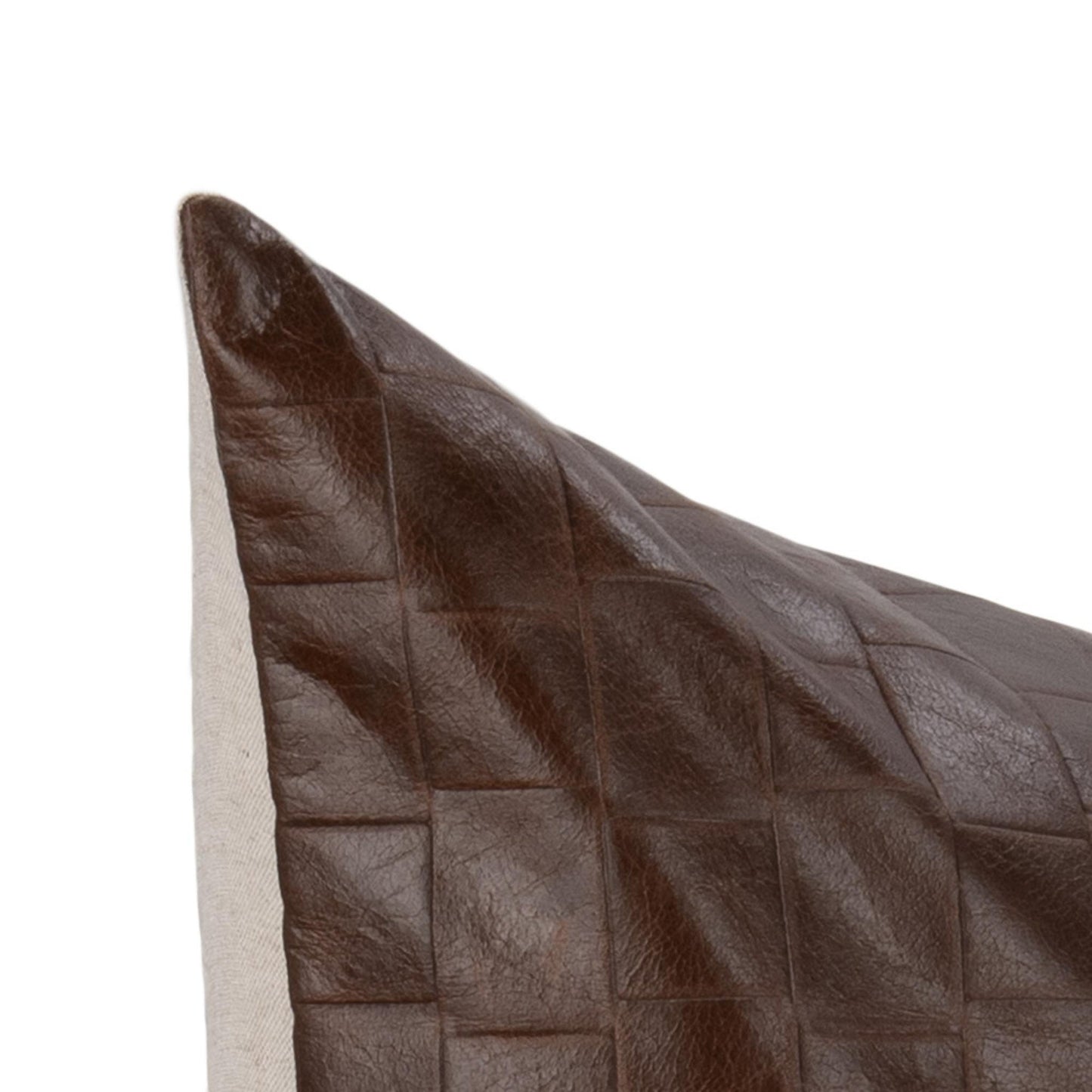 Brown 100% Leather/ 50% Cotton Pattern TQ Leather Seston 20x20 Collection