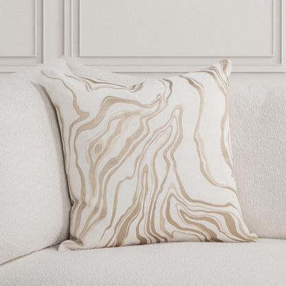 Ivory/Natural 100% Cotton/ 50% Cotton Pattern TQ Drift 22x22 Collection