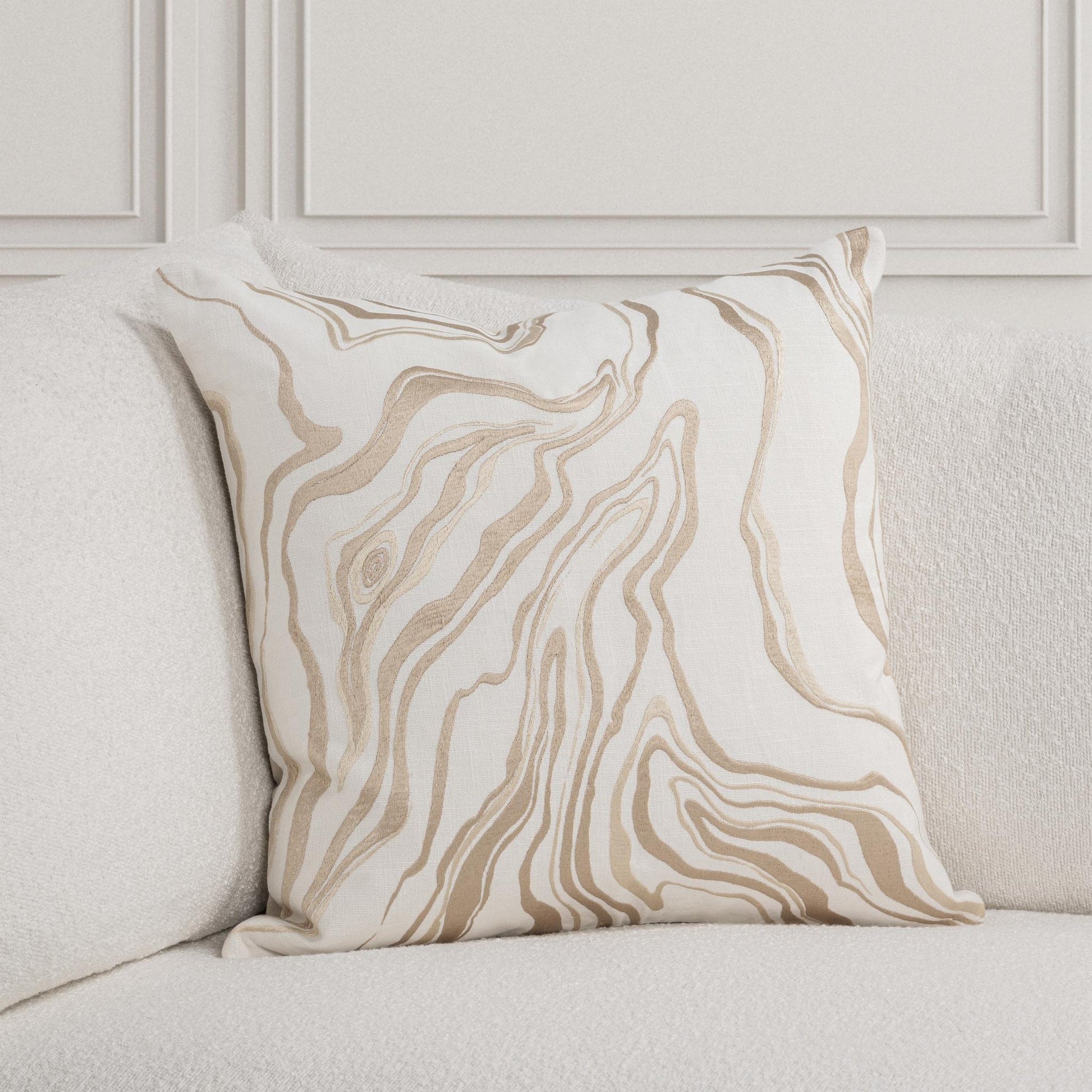 Ivory/Natural 100% Cotton/ 50% Cotton Pattern TQ Drift 22x22 Collection