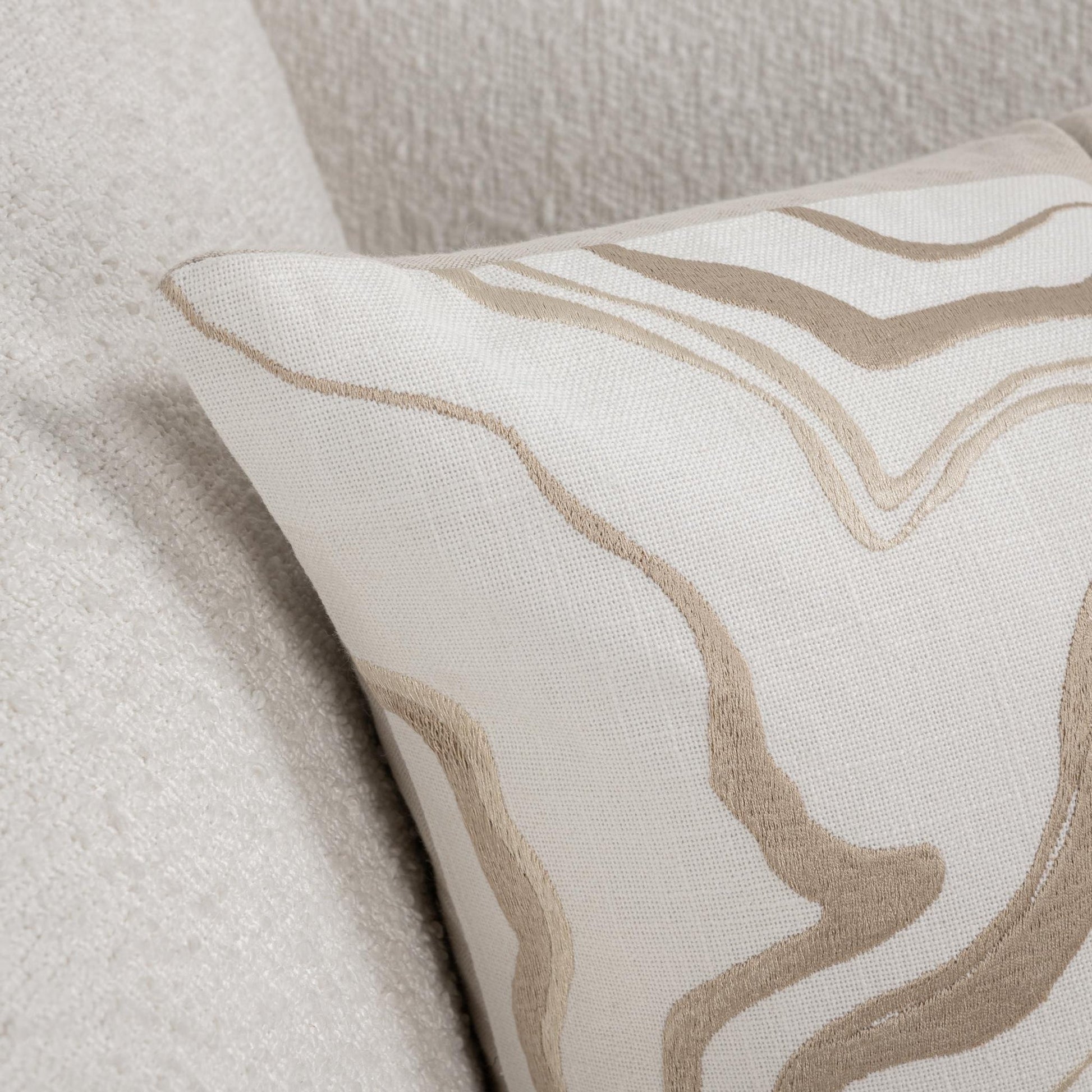 Ivory/Natural 100% Cotton/ 50% Cotton Pattern TQ Drift 22x22 Collection