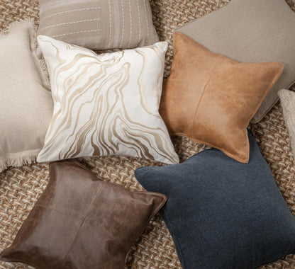 Ivory/Natural 100% Cotton/ 50% Cotton Pattern TQ Drift 22x22 Collection