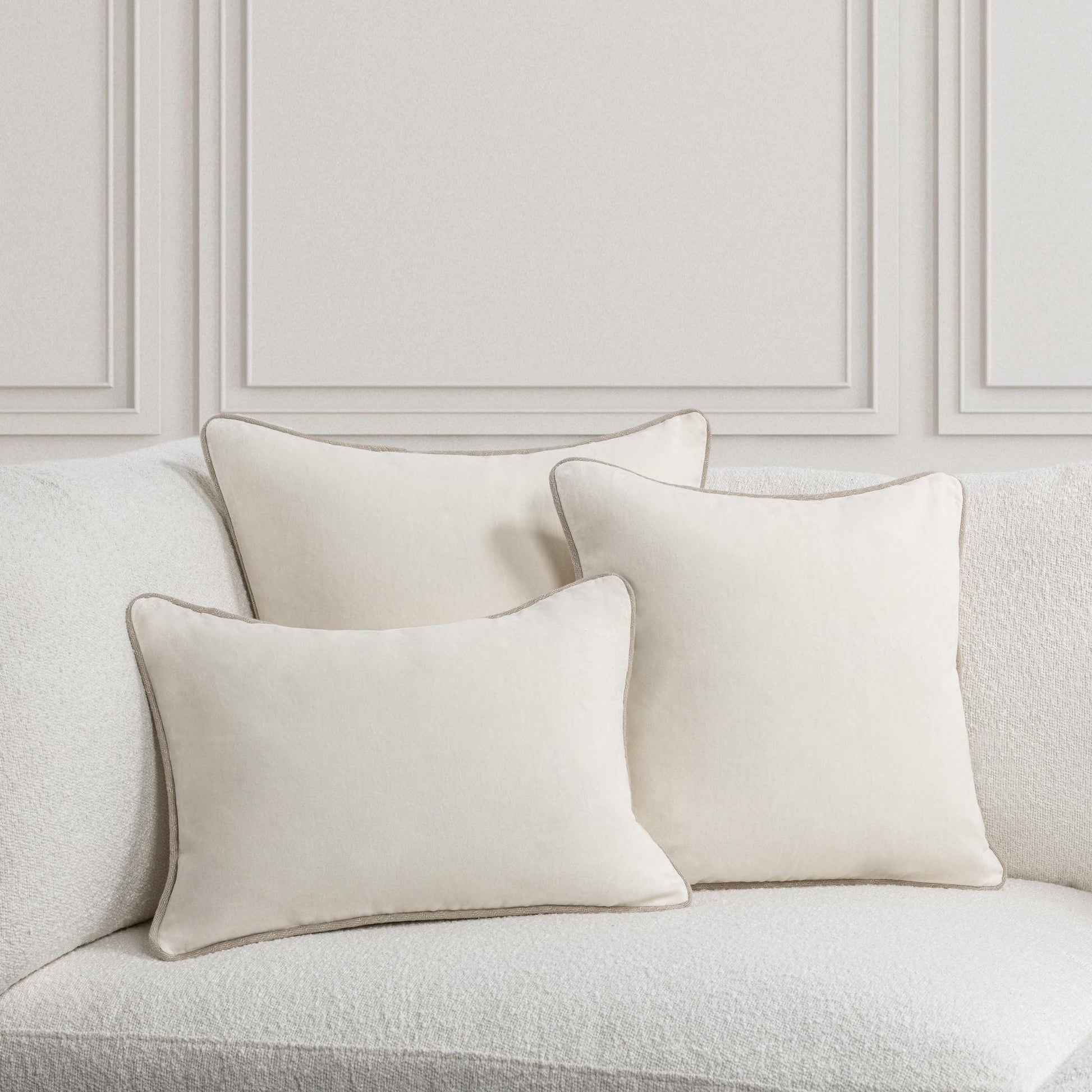 Ivory 100% Cotton Velvet Solid SLD Heirloom Velvet Multiple Sizes Collection