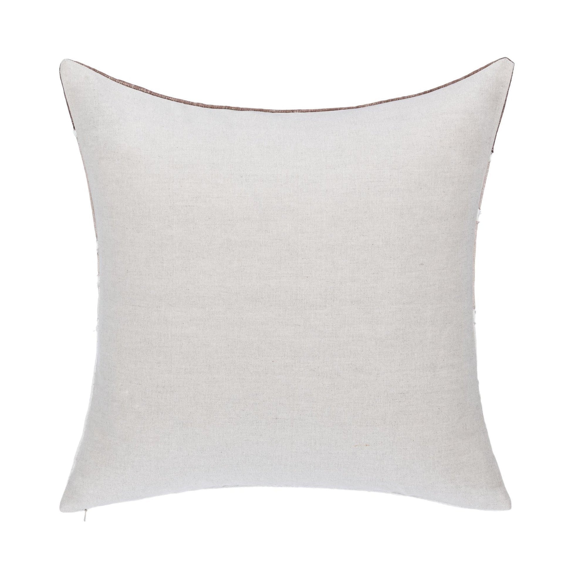 Ivory/Mocha Cream 60% Linen/40% Cotton Pattern LN Bikram 22x22 Collection