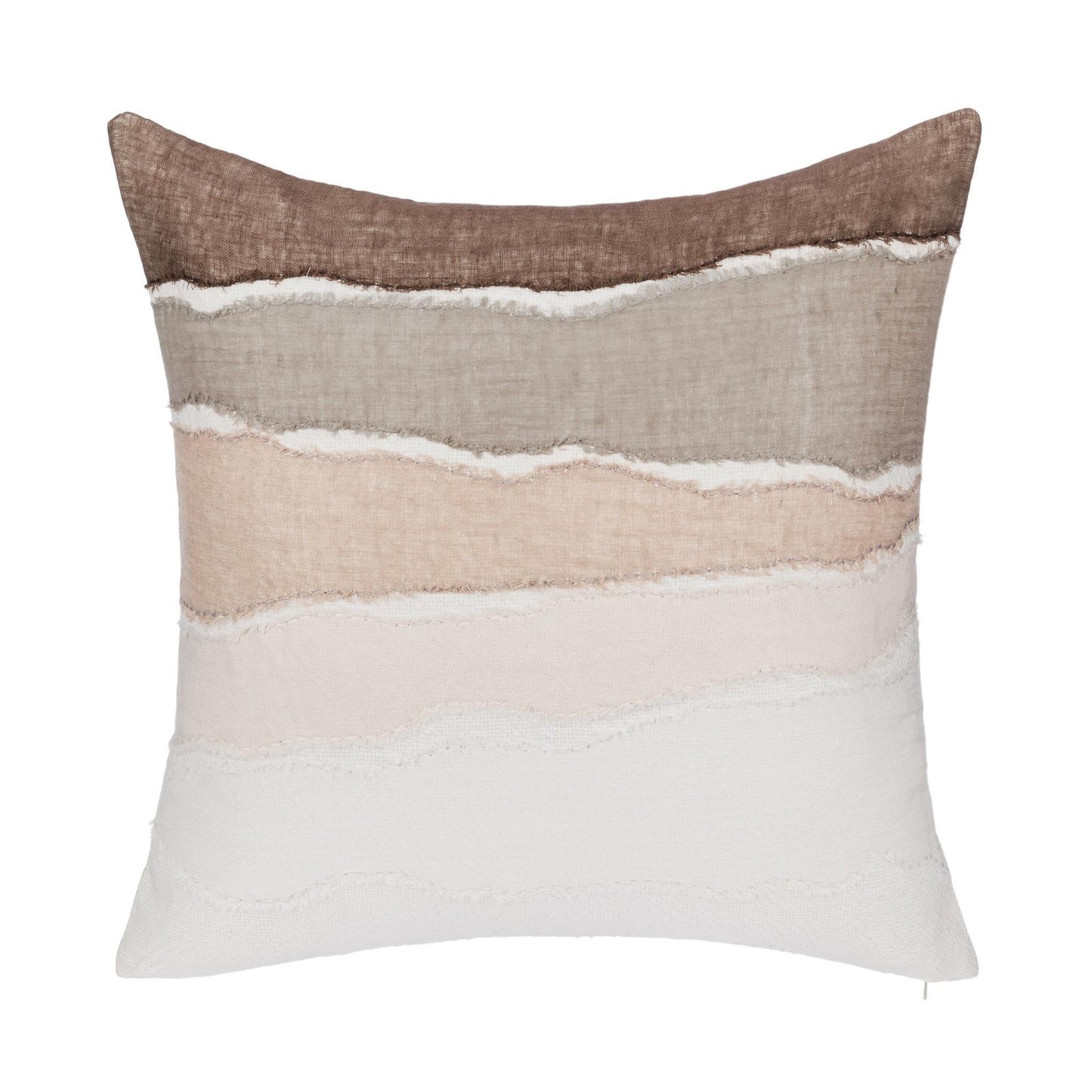 Ivory/Mocha Cream 60% Linen/40% Cotton Pattern LN Bikram 22x22 Collection