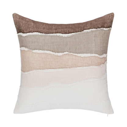 Ivory/Mocha Cream 60% Linen/40% Cotton Pattern LN Bikram 22x22 Collection