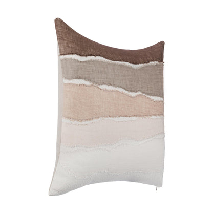 Ivory/Mocha Cream 60% Linen/40% Cotton Pattern LN Bikram 22x22 Collection