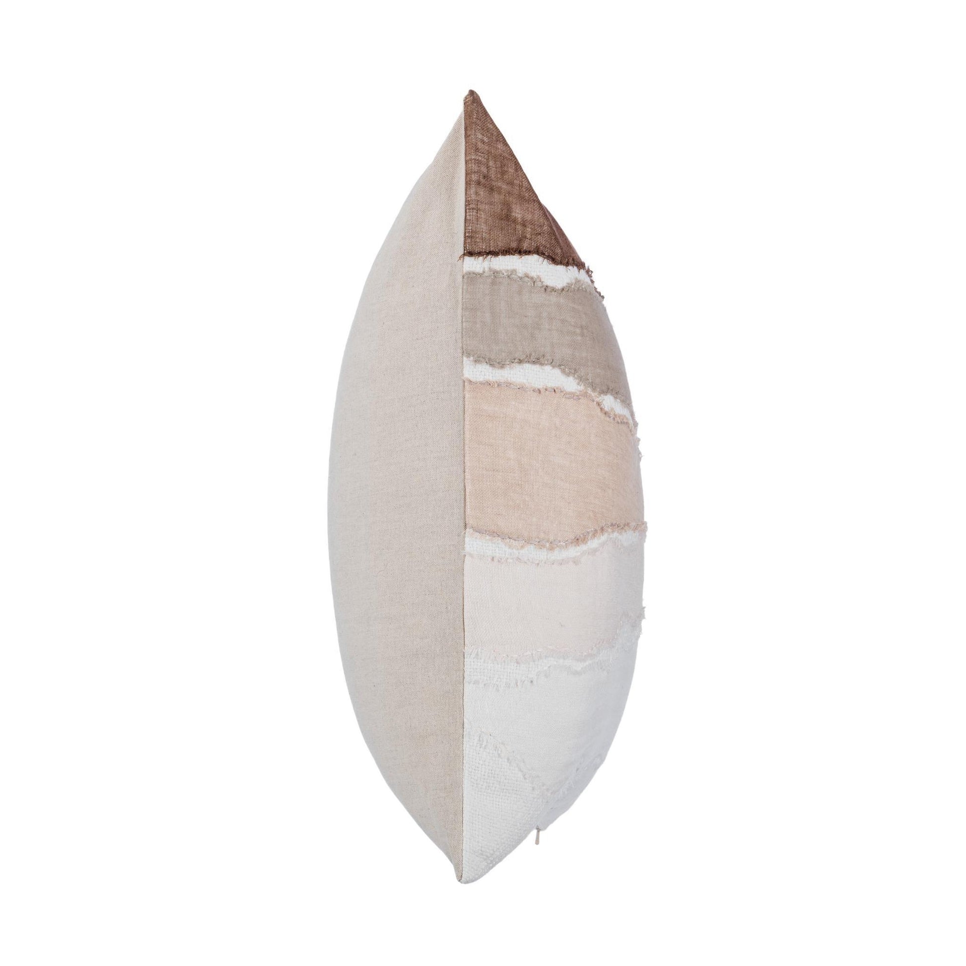 Ivory/Mocha Cream 60% Linen/40% Cotton Pattern LN Bikram 22x22 Collection