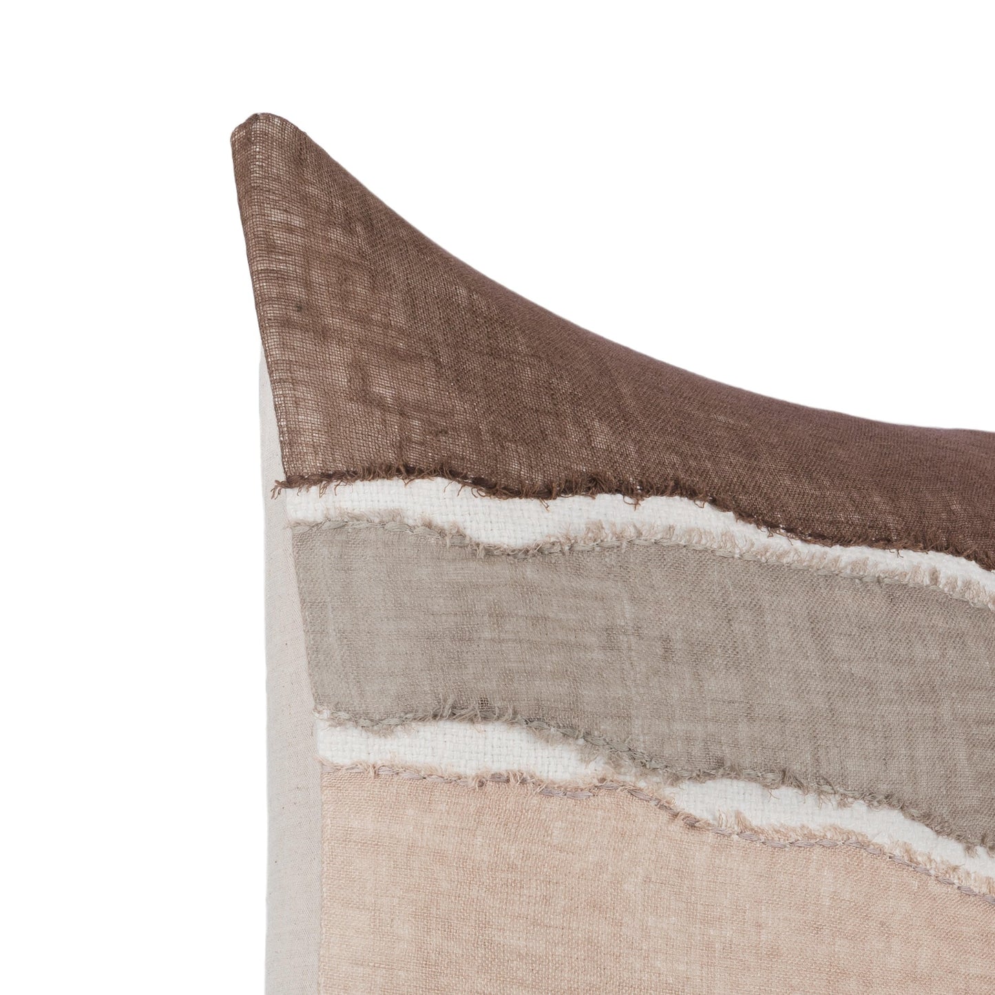 Ivory/Mocha Cream 60% Linen/40% Cotton Pattern LN Bikram 22x22 Collection