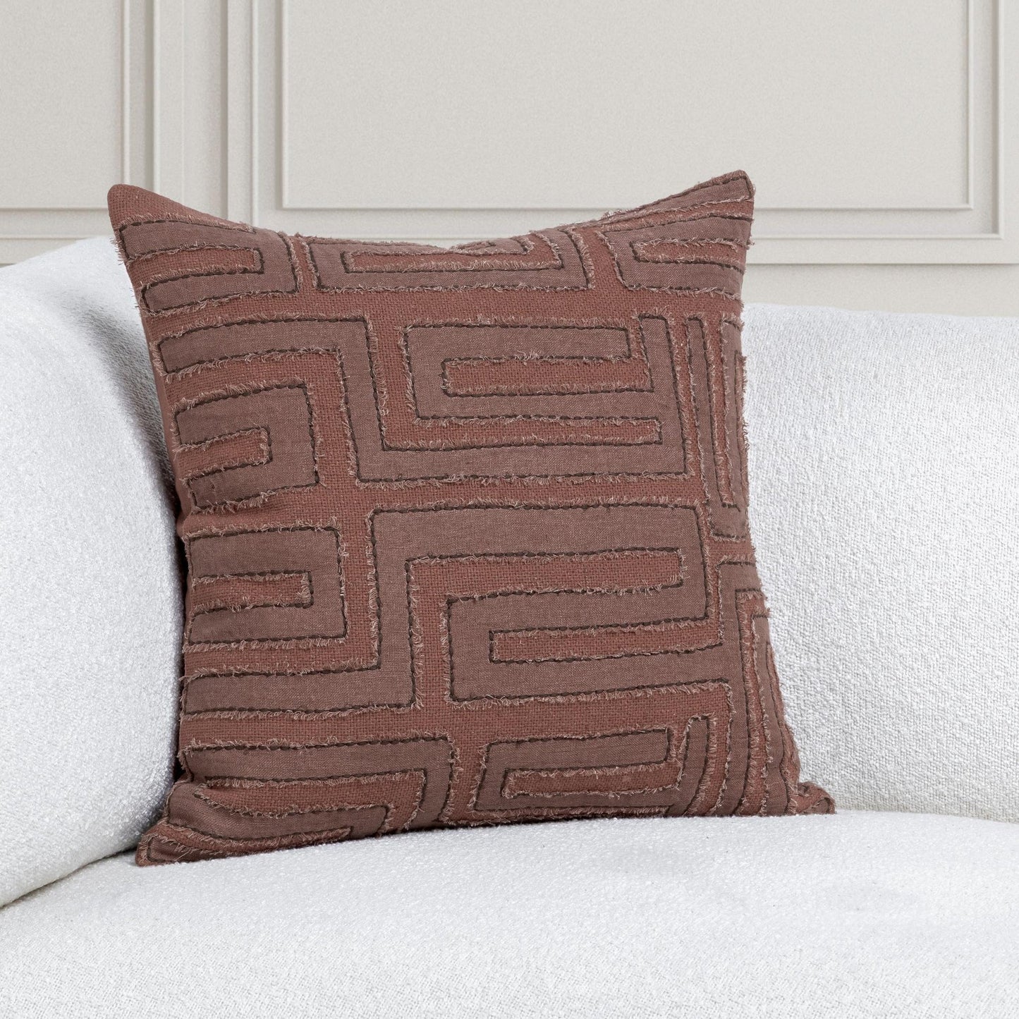 Sierra Brown 40% Cotton/60% Linen Pattern VC Mateo 22x22 Collection