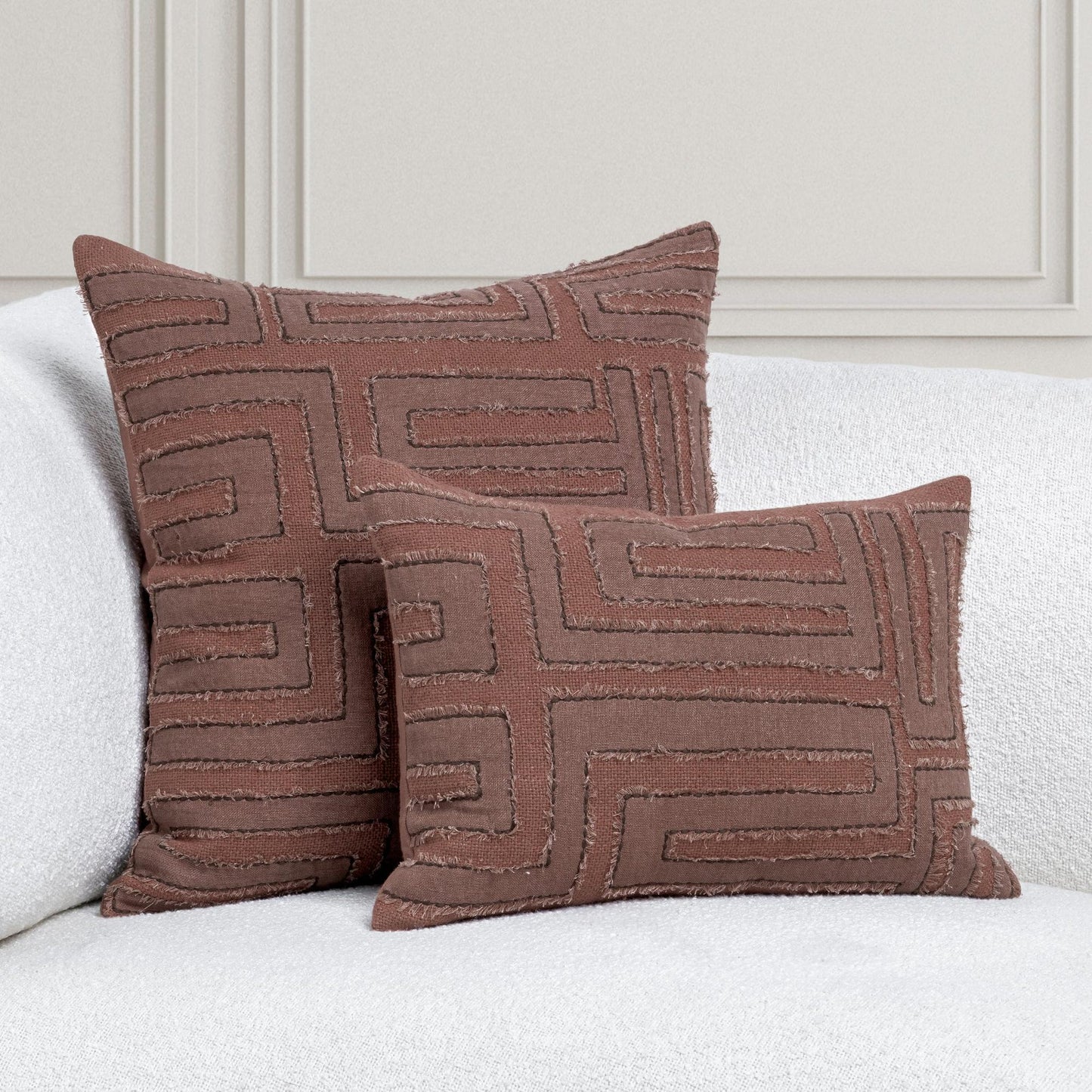 Sierra Brown 40% Cotton/60% Linen Pattern VC Mateo 22x22 Collection