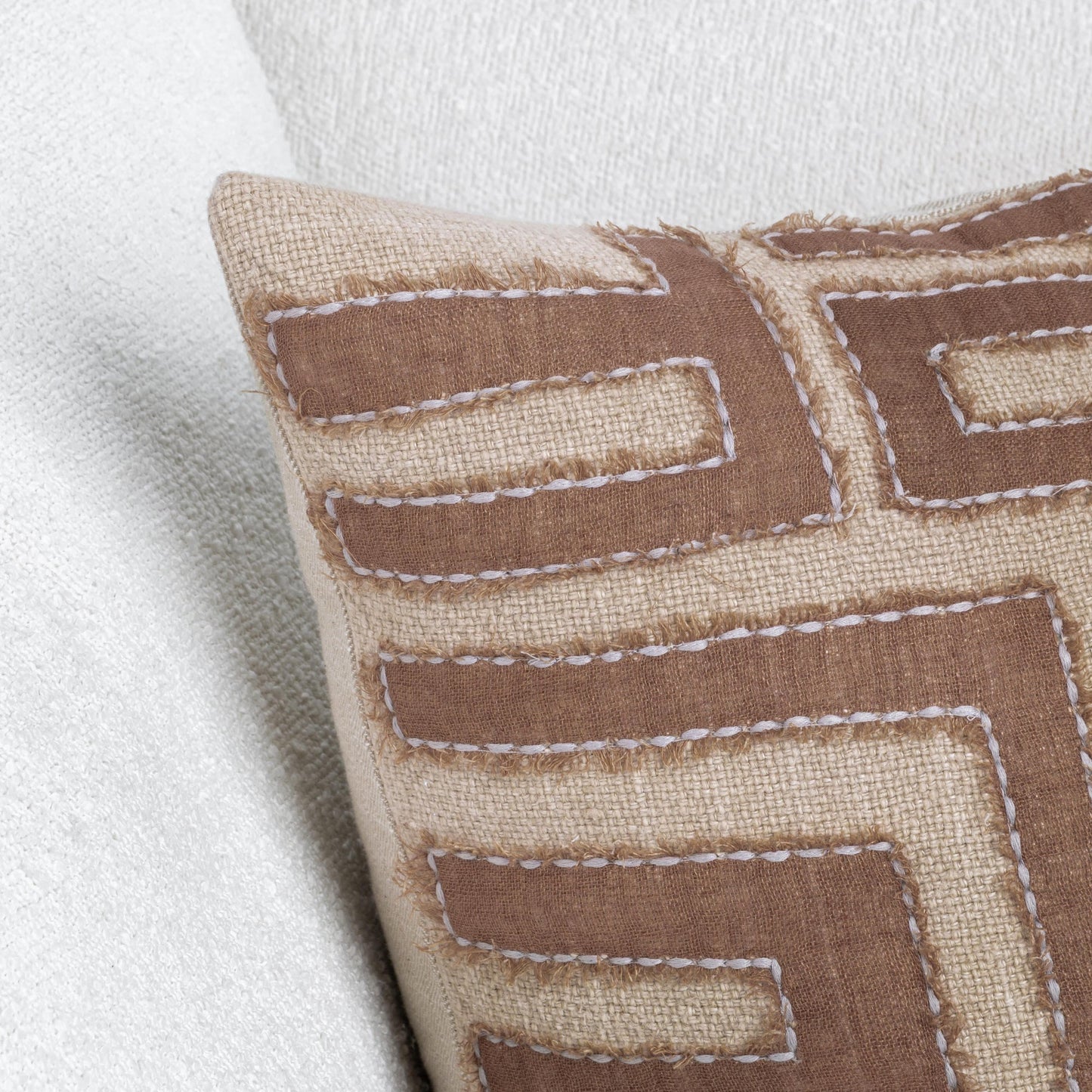 Sepia Brown/Natural 40% Cotton/60% Linen Pattern VC Mateo 22x22 Collection