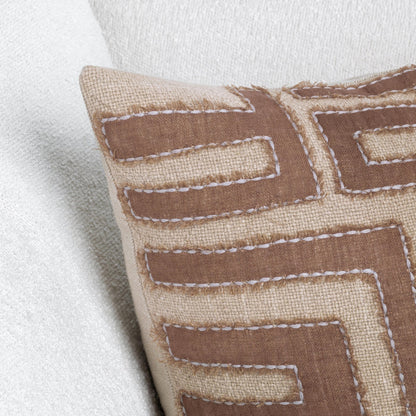 Sepia Brown/Natural 40% Cotton/60% Linen Pattern VC Mateo 22x22 Collection
