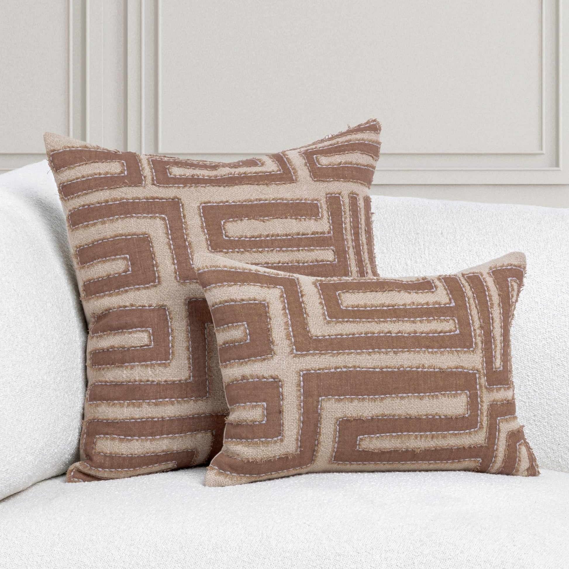 Sepia Brown/Natural 40% Cotton/60% Linen Pattern VC Mateo 22x22 Collection