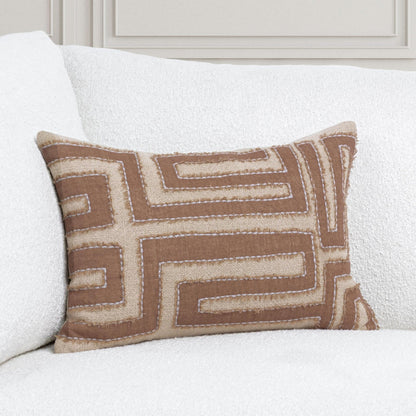 Sepia Brown/Natural 40% Cotton/60% Linen Pattern VC Mateo 14x20 Collection