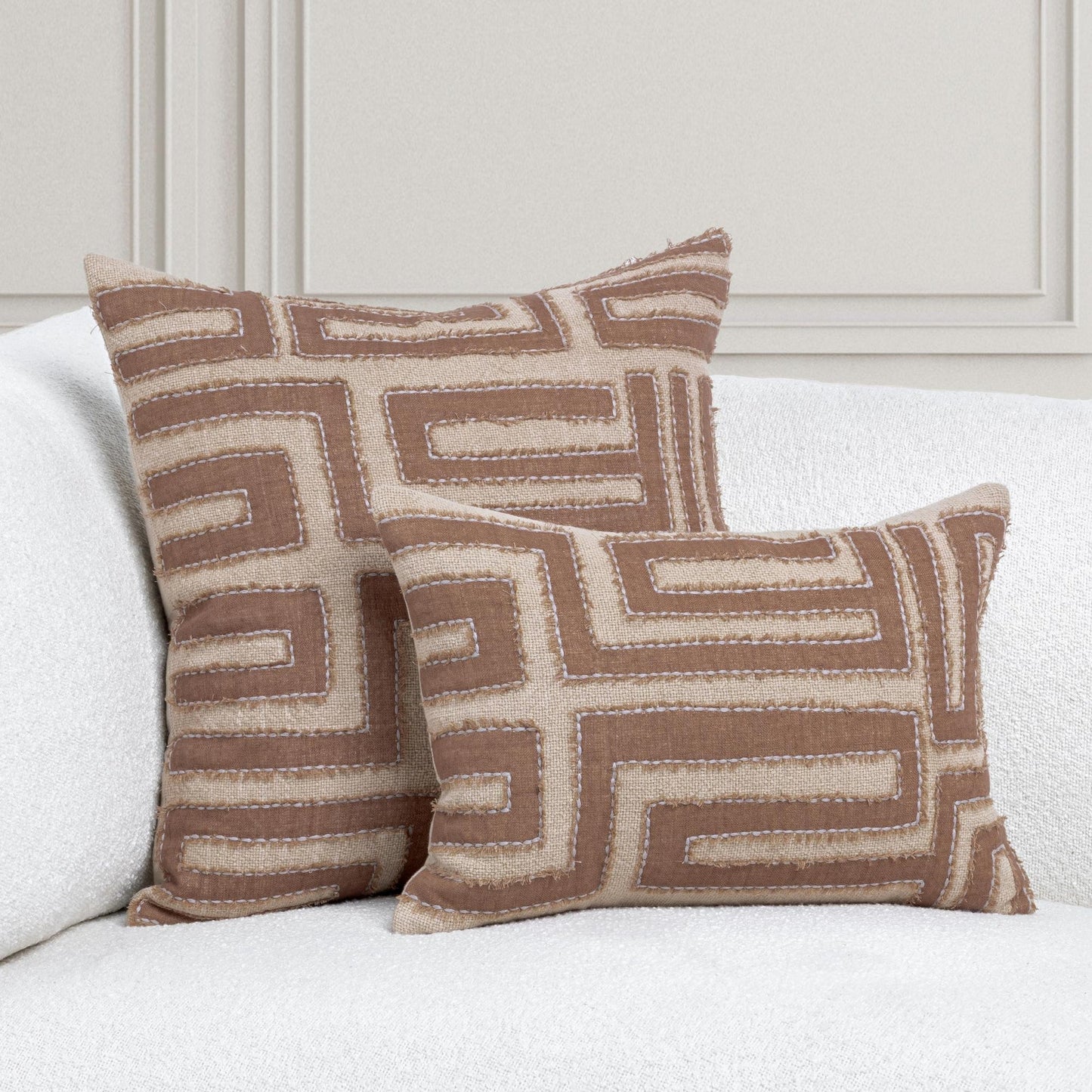 Sepia Brown/Natural 40% Cotton/60% Linen Pattern VC Mateo 14x20 Collection