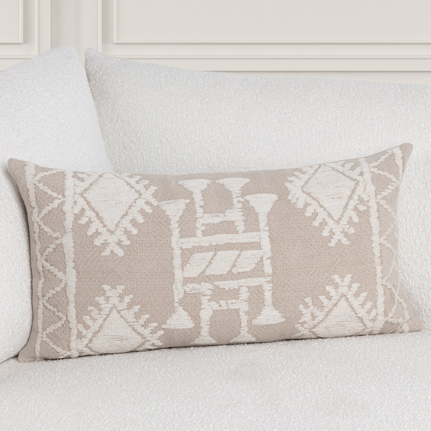 Mocha Cream/Ivory 40% Cotton/60% Linen Pattern LN Abbey 14x26 Collection