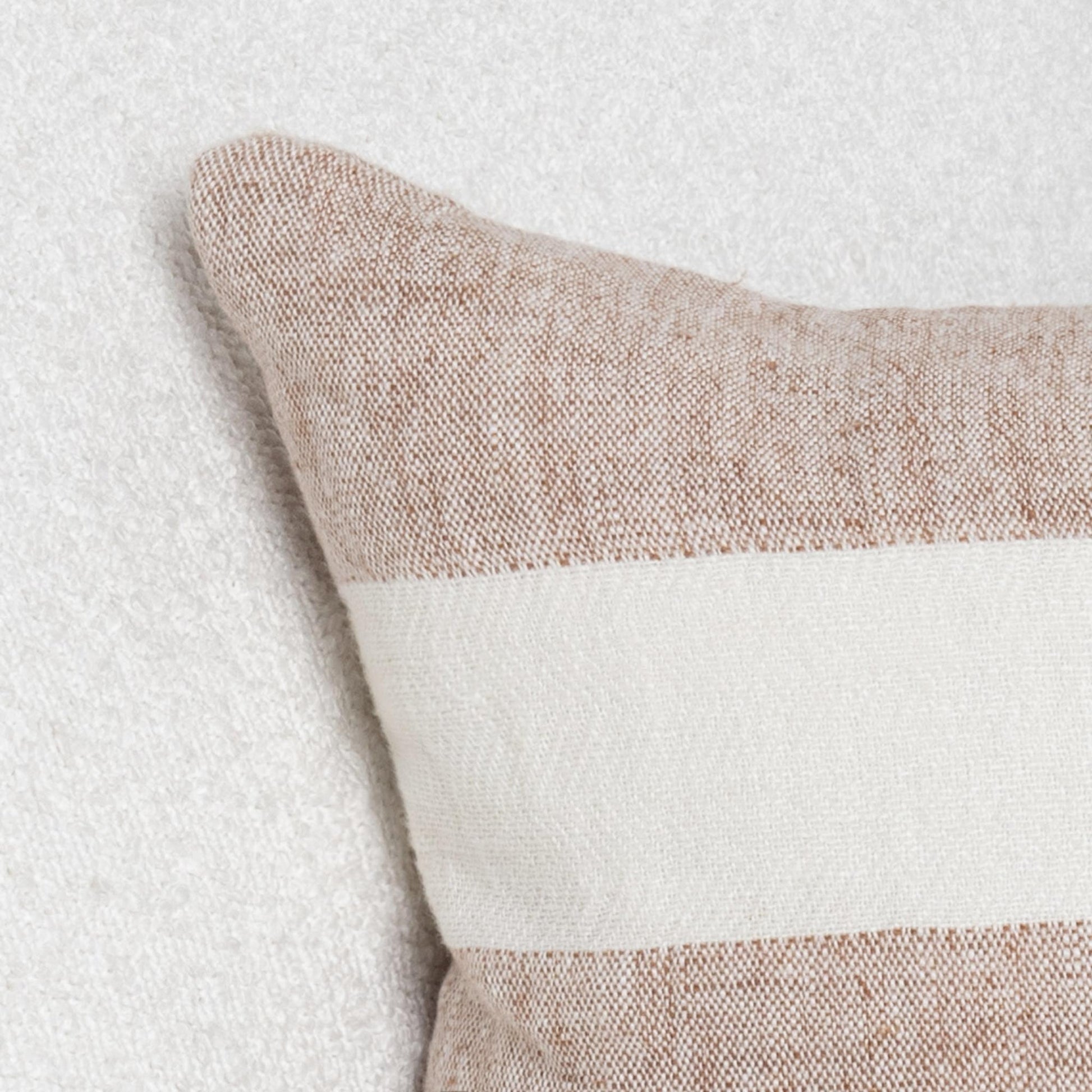 Natural/Ivory 100% Belgian Flax Linen Pattern LN Eleanor 14x26 Collection