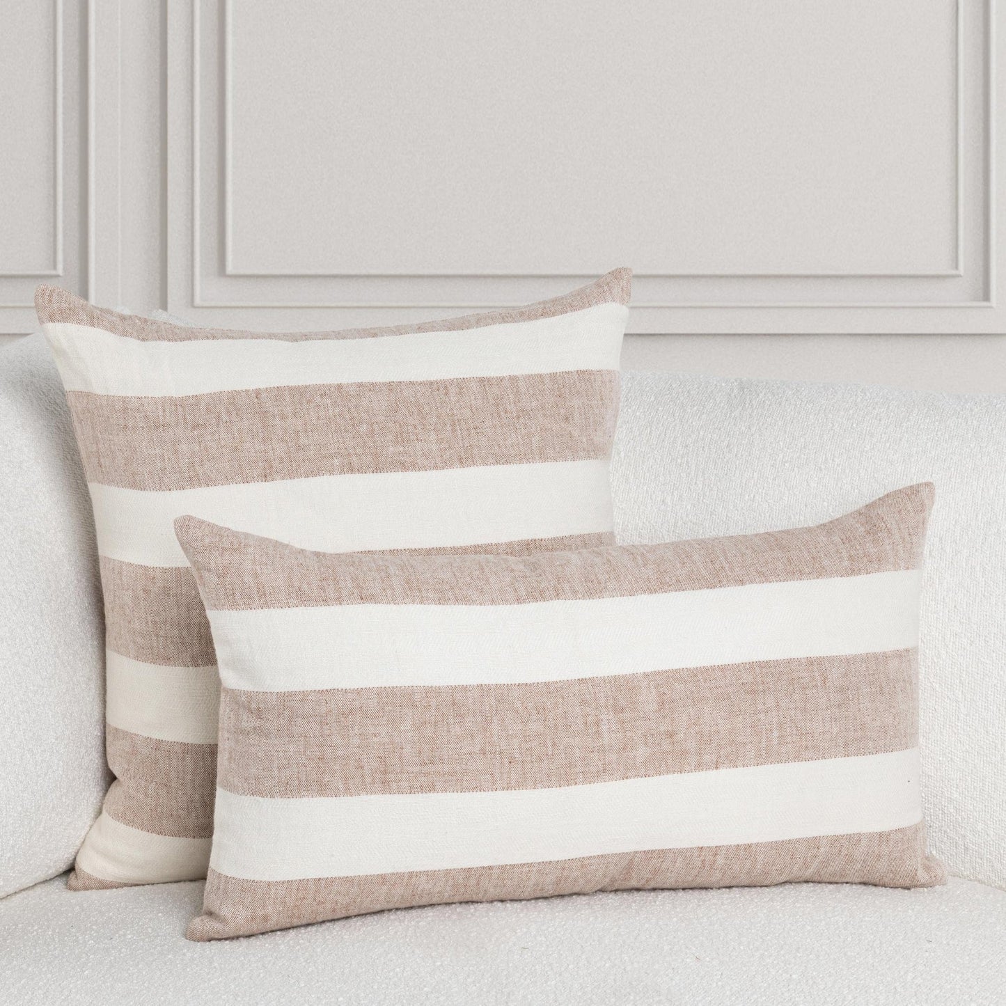 Natural/Ivory 100% Belgian Flax Linen Pattern LN Eleanor 14x26 Collection
