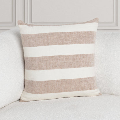Natural/Ivory 100% Belgian Flax Linen Pattern LN Eleanor 22x22 Collection