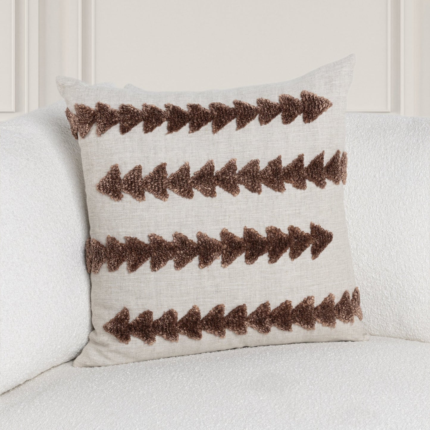 Frothed Brown 100% Linen Pattern LN Essay 22x22 Collection