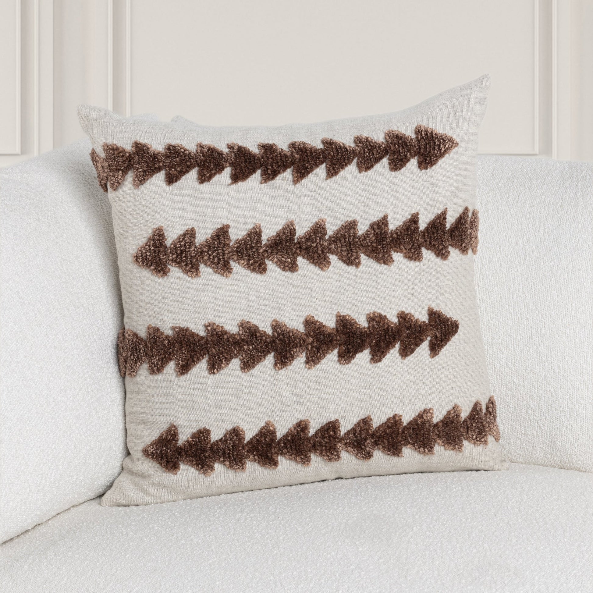 Frothed Brown 100% Linen Pattern LN Essay 22x22 Collection