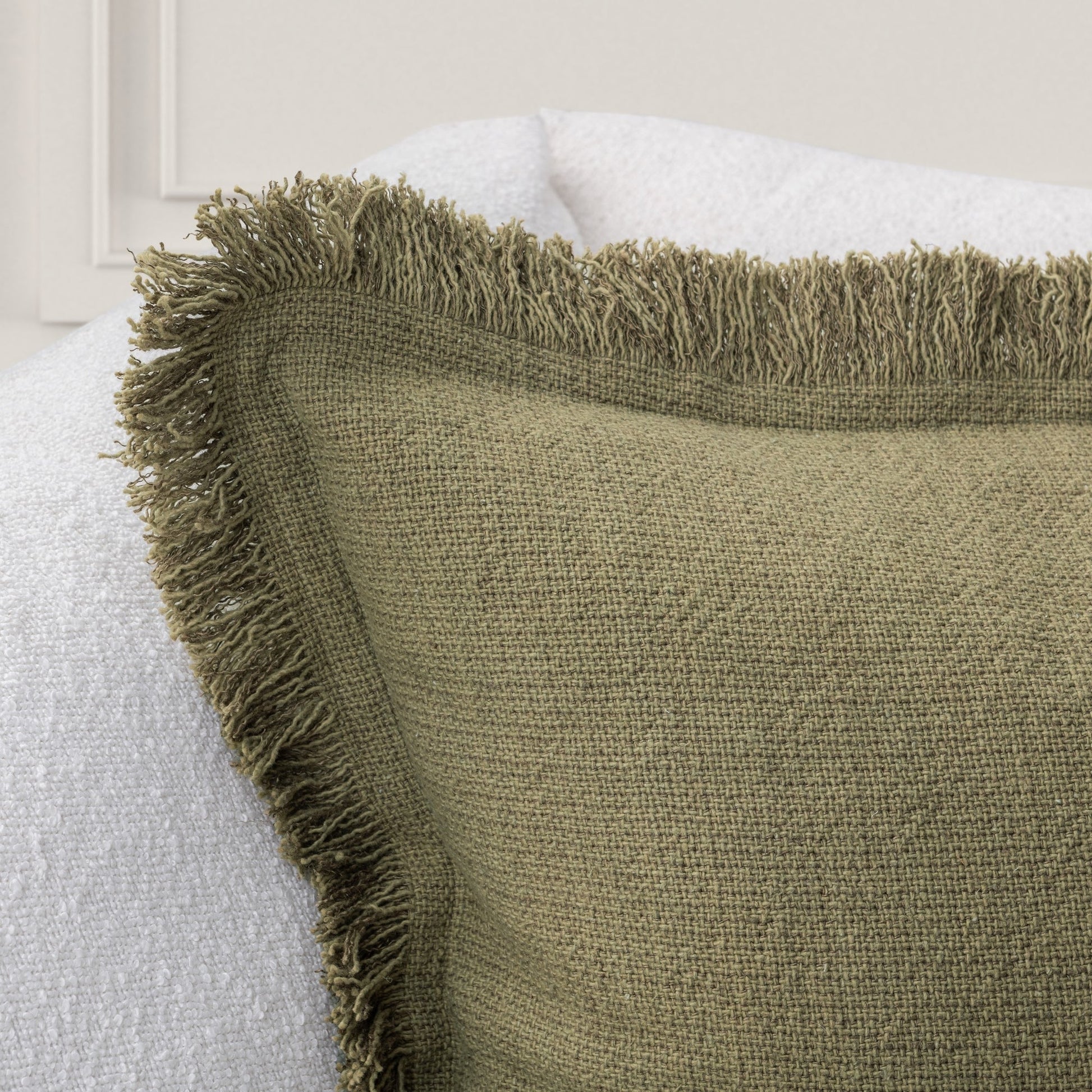 Olive Green 60% Cotton Solid SLD Lauren 22x22 Collection