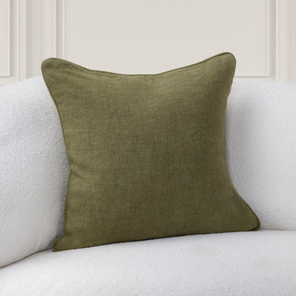 Olive Green 100% Linen Solid SLD Bedford Linen 22x22 Collection