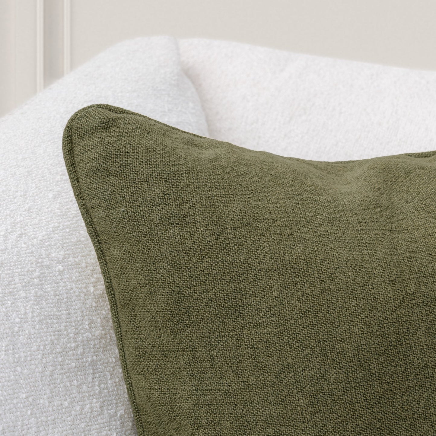 Olive Green 100% Linen Solid SLD Bedford Linen 22x22 Collection