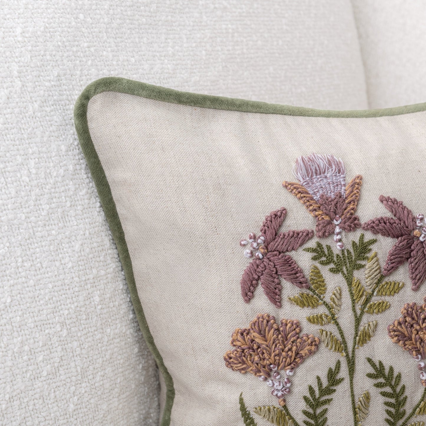 Olive Green 50% Cotton Pattern TD Belcourt Floral Multi 14x26 Collection