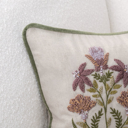 Olive Green 50% Cotton Pattern TD Belcourt Floral Multi 14x26 Collection
