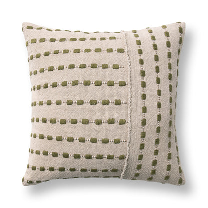 Natural/Olive Green 50% Cotton Pattern TD Katia 20x20 Collection