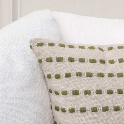 Natural/Olive Green 50% Cotton Pattern TD Katia 20x20 Collection