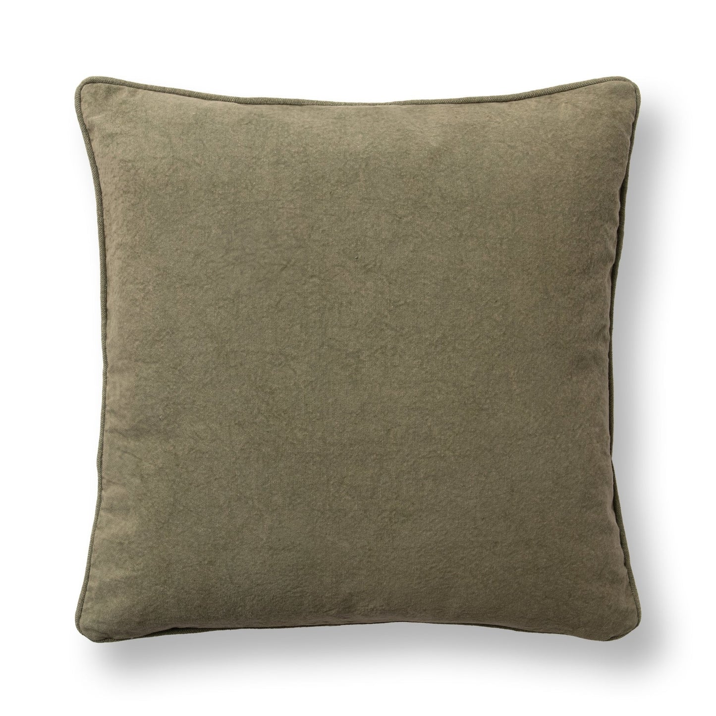 Olive Green 100% Linen Pattern TD Folly Multi 22x22 Collection