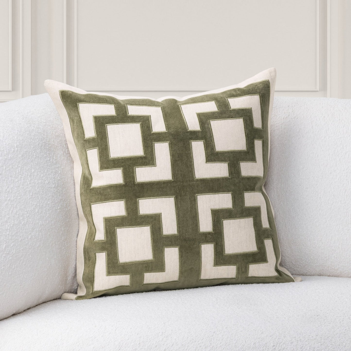 Olive Green 50% Cotton Pattern TD Corbin 22x22 Collection