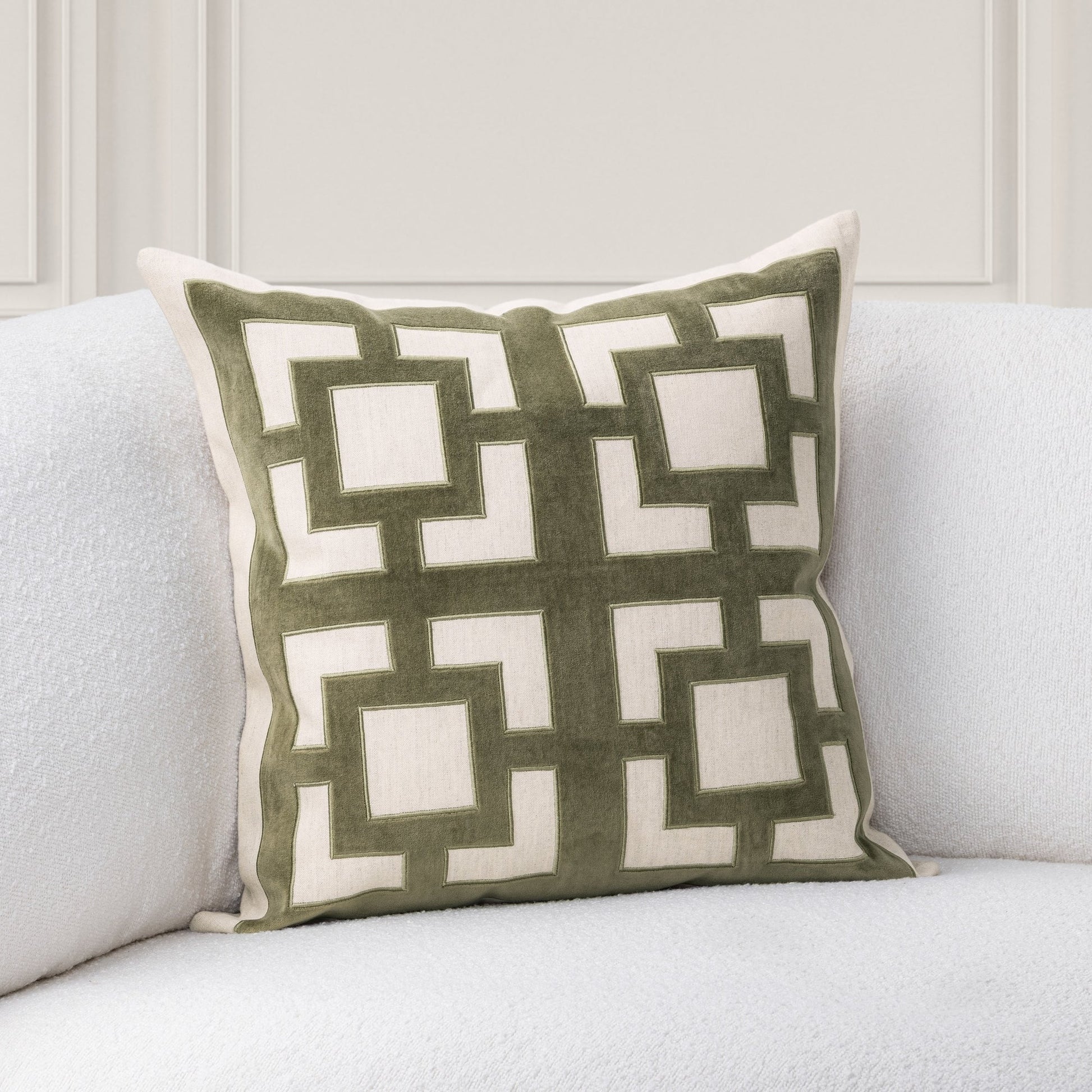 Olive Green 50% Cotton Pattern TD Corbin 22x22 Collection