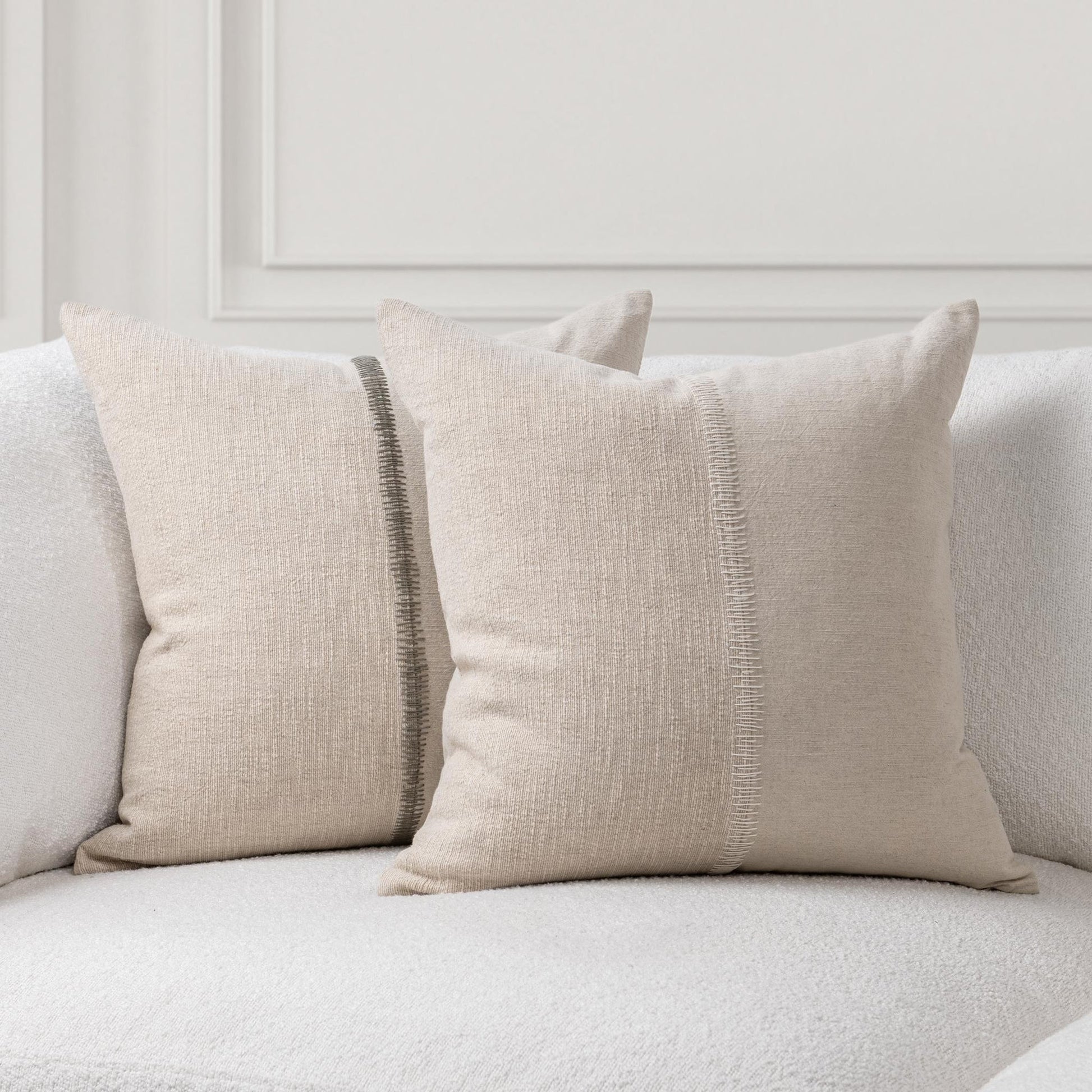 Natural/Ivory 50% Cotton Solid SR Nisha 22x22 Collection