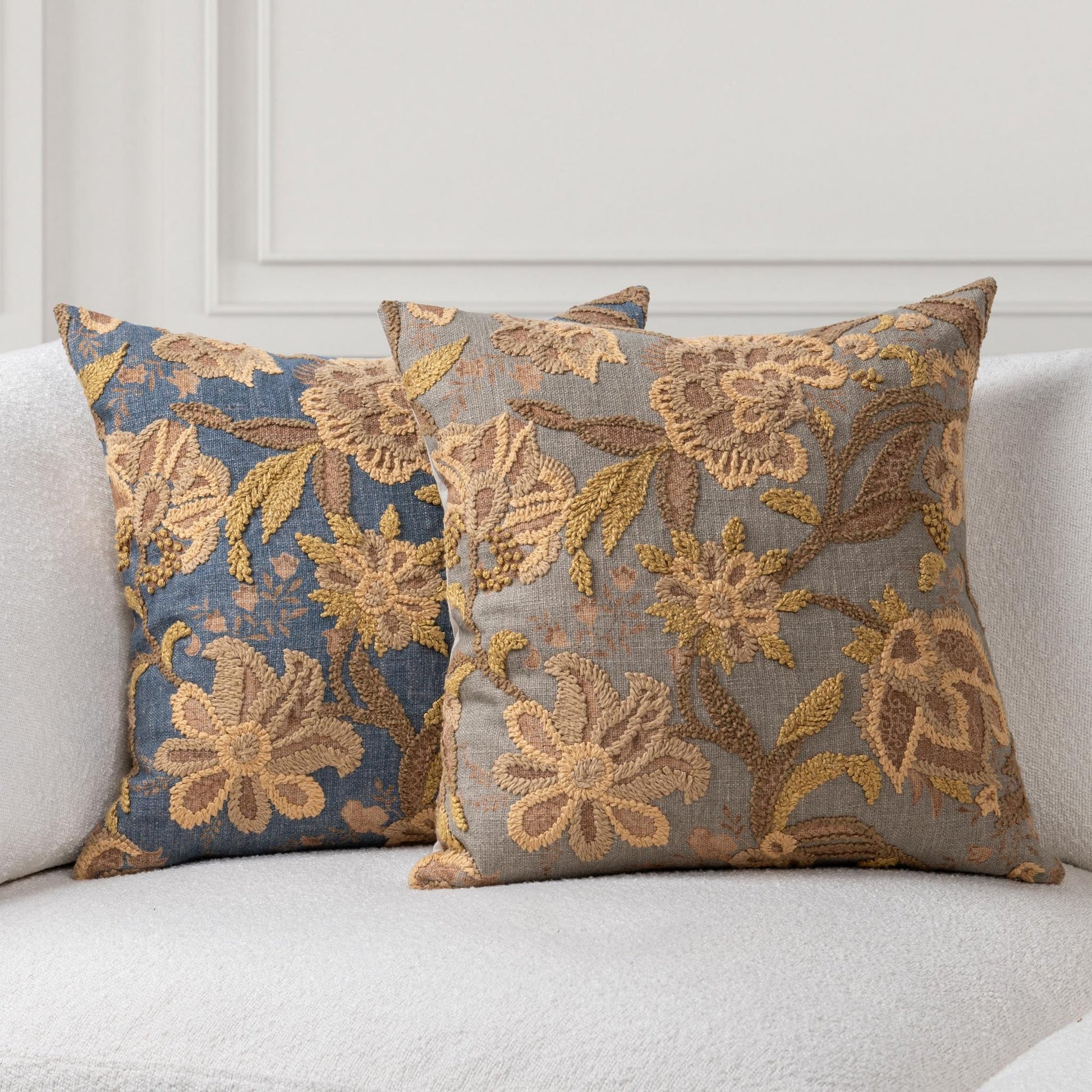 Blue Sea 38% Linen Pattern SR Anika 22x22 Collection