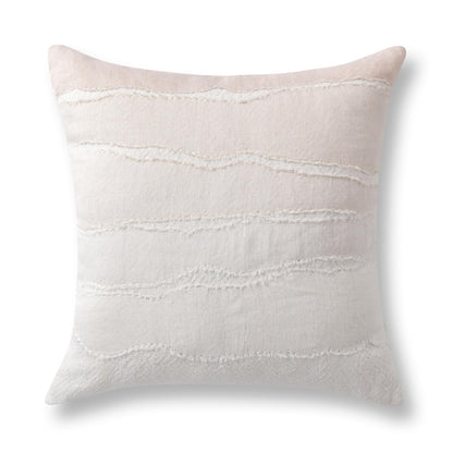 Ivory/Natural 60% Linen Pattern VC Bikram 22x22 Collection