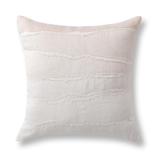Ivory/Natural 60% Linen Pattern VC Bikram 22x22 Collection