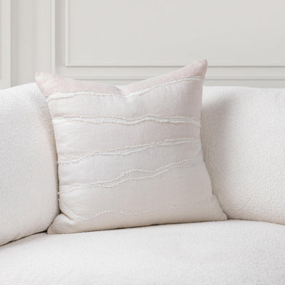 Ivory/Natural 60% Linen Pattern VC Bikram 22x22 Collection
