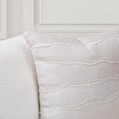 Ivory/Natural 60% Linen Pattern VC Bikram 22x22 Collection