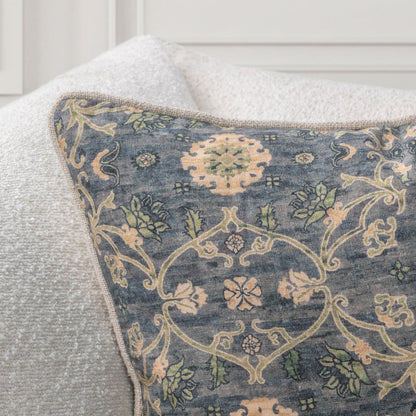 Blue Sea Multi 100% Linen Pattern SR Ira 22x22 Collection